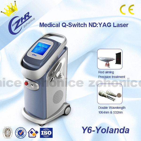 Professional Nd Yag Laser Tattoo Removal Machine 1064nm / 532nm For Salon