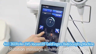 4in1 Face Lifting 360 Roller EMS Vacuum RF Gold Fingers Body Sculpting Machine