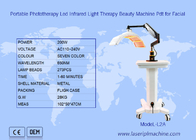 Portable Phototherapy Pdt Beauty Machine Led Infrared Light Facial Lifting