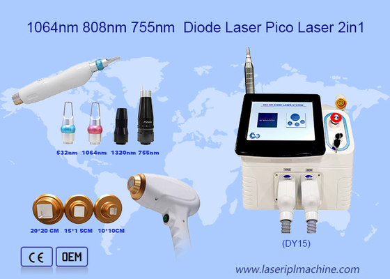 Nd Yag Tattoo Removal 808nm Diode Laser Hair Removal And Pico Laser 2 In 1