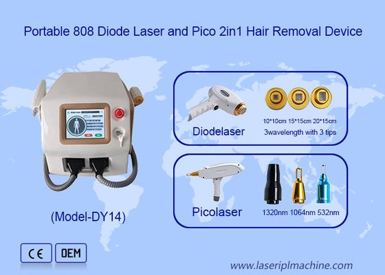 2 In 1 Pico Laser Diode Hair Removal And Picosecond Laser Tattoo Removal Machine