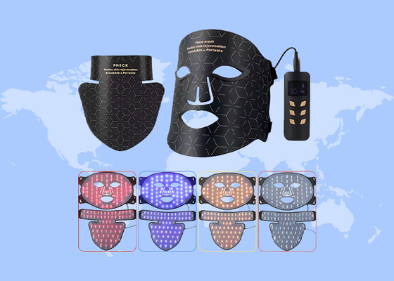 4 Colors Led Light With Infrared Silicone Mask For Full Face Wrinkle Removal Skin Care