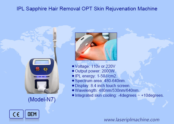 Crystal Material Sapphire IPL Laser Hair Removal Skin Rejuvenation Machine