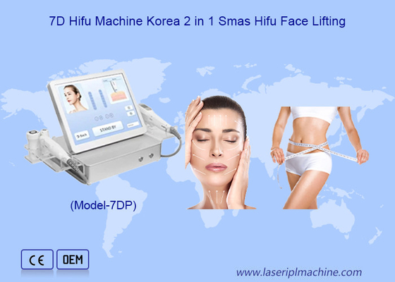 Dual Handles 7D Hifu 2 in 1 Eyes Lifting Skin Anti Aging 7D Slimming Machine