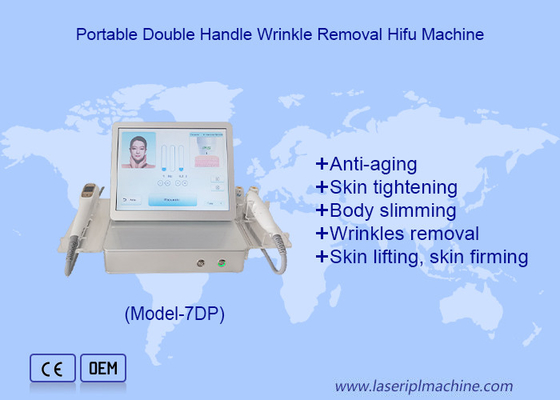 Dual Handles 7D Hifu 2 in 1 Eyes Lifting Skin Anti Aging 7D Slimming Machine