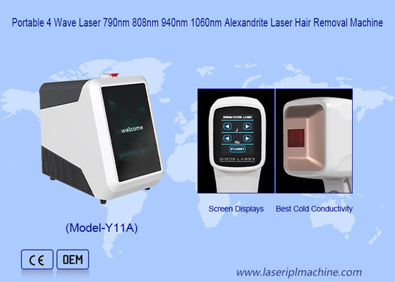Portable 4 Wavelengths With Cooling System Diode Laser Hair Removal Machine