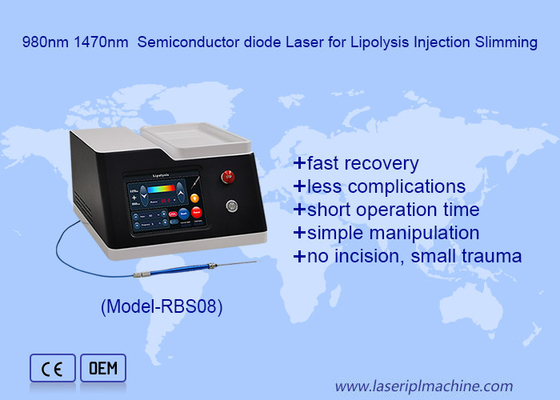 980nm 1470nm Semiconductor Diode Laser For Lipolysis Injection Slimming
