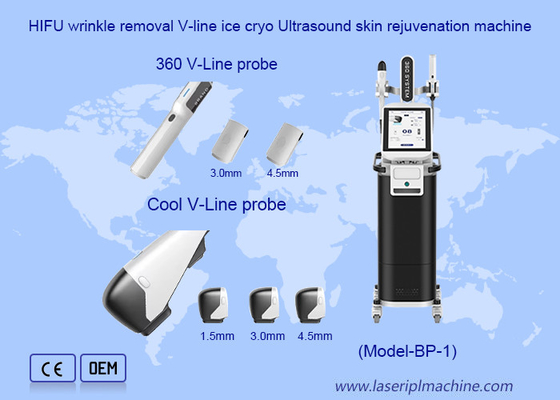 HIFU Wrinkle Removal V Line Ice Cryo Ultrasound Skin Rejuvenation Machine