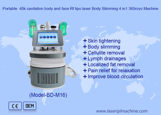 Portable 40k cavitation body and face Rf lipo laser Body Slimming 4in1 360cryo Machine