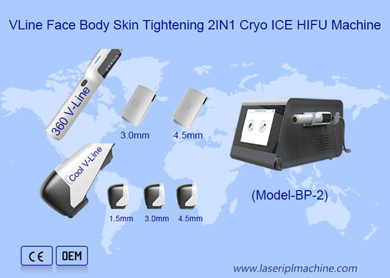 VLine Face Body Anti Aging Skin Tightening 2IN1 Cryo ICE HIFU Machine