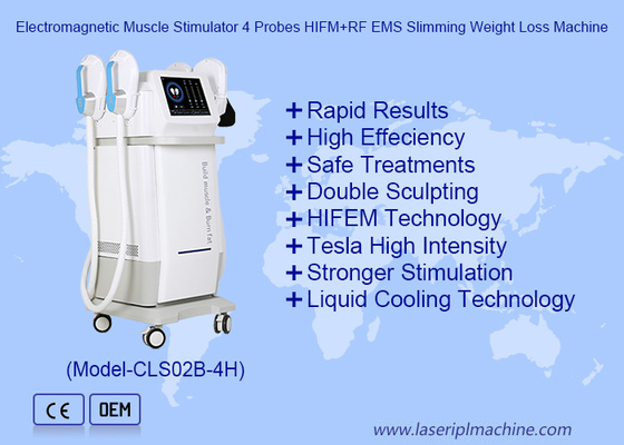 Electromagnetic Muscle Stimulator 4 Probes HIFM RF EMS Slimming Weight Loss Machine