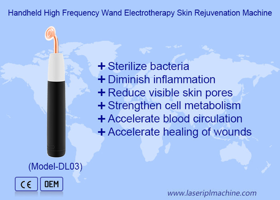 Handheld Skin Rejuvenation Electrotherapy High Frequency Wand Argon Machine