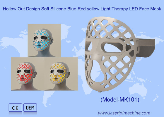 360 Degree Soft Silicone Facial Mask With Hollow Design Led Blue Red Led Light Therapy