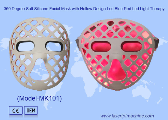 Hollow Out Design Soft Silicone Blue Red yellow Light Therapy LED Face Mask