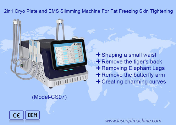 2 In 1 Cryo Plate And EMS Slimming Machine For Fat Freezing Skin Tightening