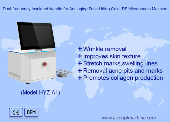 Dual Frequency Insulated Needle For Anti Aging Face Lifting Gold Rf Microneedle Machine