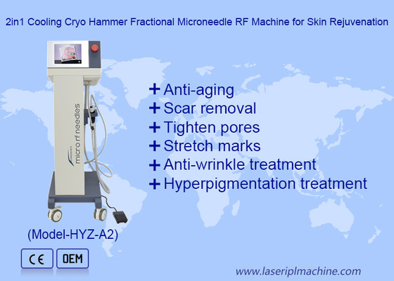 2in1 Cooling Cryo Hammer Fractional Microneedle RF Machine for Skin Rejuvenation