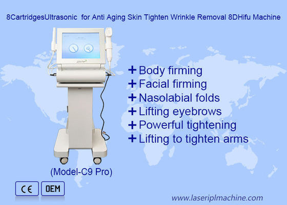 8Cartridges Ultrasonic for Anti Aging Skin Tighten Wrinkle Removal 8DHifu Machine
