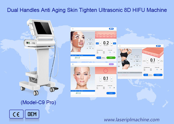 8Cartridges Ultrasonic for Anti Aging Skin Tighten Wrinkle Removal 8DHifu Machine