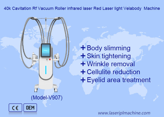 360 Rotating Vacuum RF 40K Cavitation for Body Contouring Belly Fat Removal  Velaslim Machine