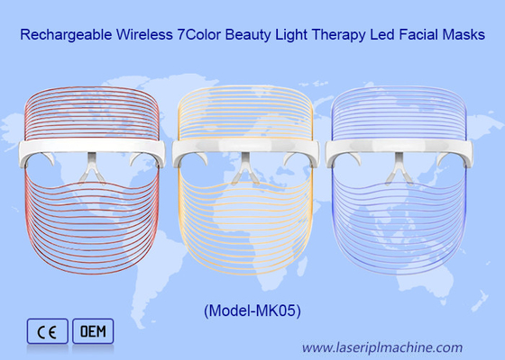 Rechargeable Wireless 7Color Beauty Light Therapy Led Facial Masks