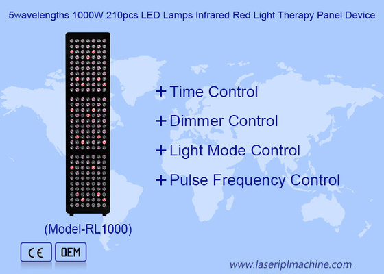 5wavelengths 1000W 21Opcs LED Lamps Infrared Red Light Therapy Panel Device