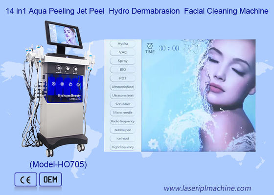 14in1 Ultrasonic Scrubber RF Bio Facial Cleaning Hydrodermabrasion Machine