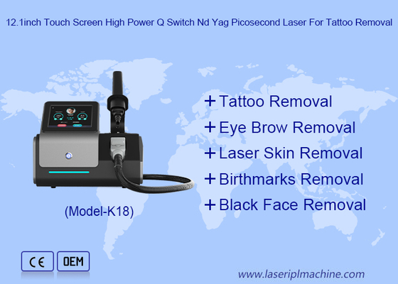 12.1 Inch Touch Screen High Power Q Switch Nd Yag Picosecond Laser For Tattoo Removal