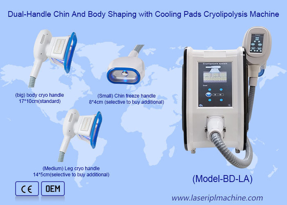Dual Handle Chin And Body Shaping Cooling Pads Cryolipolysis Machine