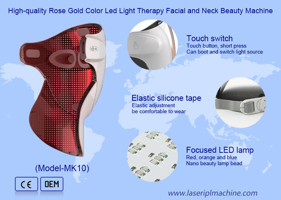 High-quality Rose Gold Color Led Light Therapy Facial and Neck Beauty Machine