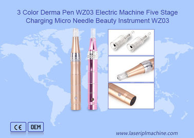 3 Color Derma Pen Electric Machine Five Stage Charging Micro Needle Beauty Instrument