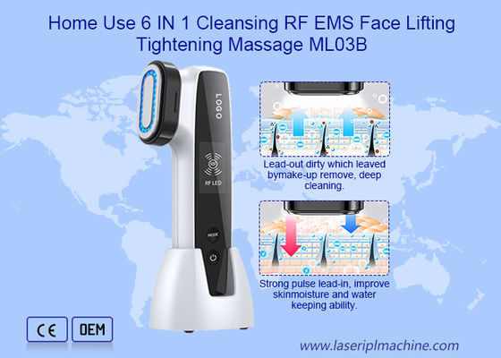 6 IN 1 Cleansing RF Beauty Equipment Magenetic Face Lifting Tightening Massage