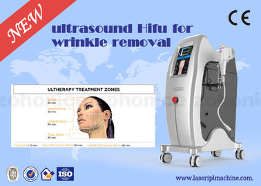 Skin Tightening / Face Lifting HIFU Machine Vertical 7MHz / 4MHz With Transducer Handle