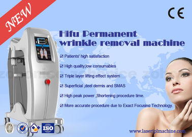 Skin Tightening / Face Lifting HIFU Machine Vertical 7MHz / 4MHz With Transducer Handle