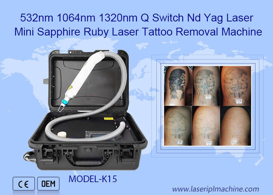 532nm 1064nm 1320nm Q Switch Nd Yag Mini Sapphire Ruby Laser Tattoo Removal Machine