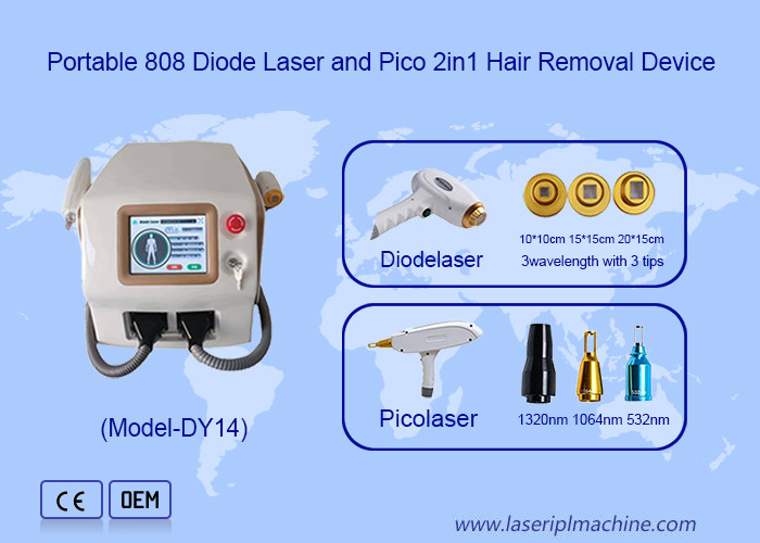 2 In 1 Pico Laser Diode Hair Removal And Picosecond Laser Tattoo Removal Machine