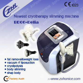 sonic Rf Cavitation Cryolipolysis Slimming Machine With 3 Handles , High Profile