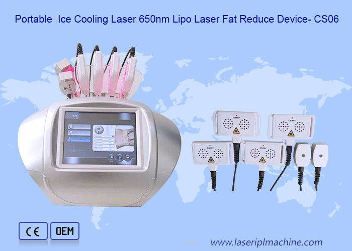 Touch Screen Ice Cooling Lipolaser Slimming Beauty Machine 650nm