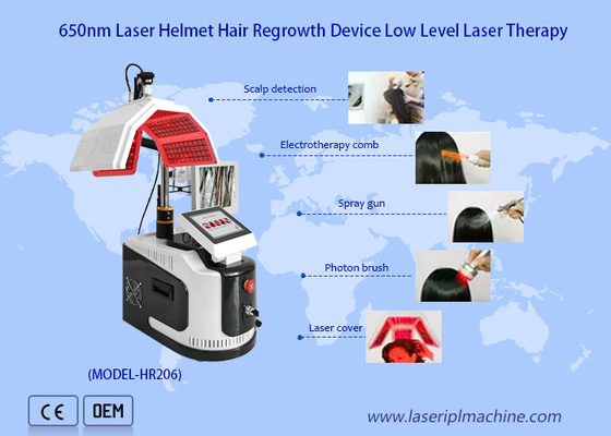 650 Nm Diode Laser Hair Growth Machine Low Level Hair Therapy Analyser