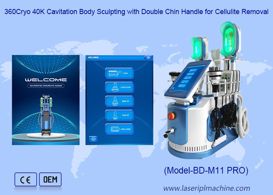 360 Cryo 40K Cavitation Body Sculpting With Double Chin Handle For Cellulite Removal