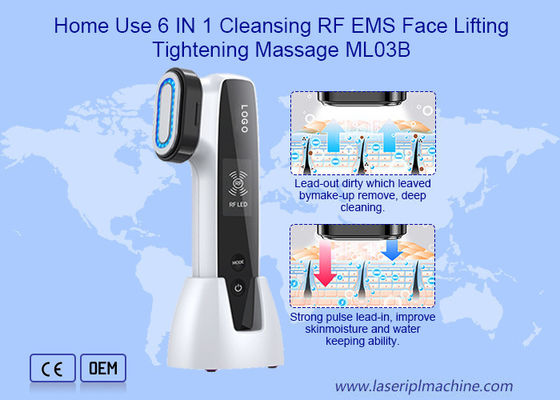 6 In 1 Cleansing Rf Beauty Equipment Ems Face Lifting Tightening Massage