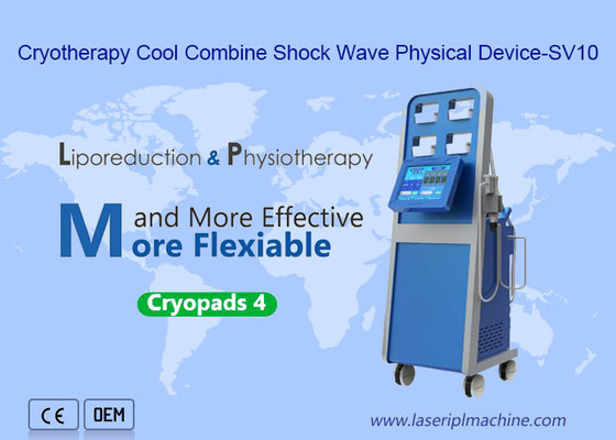 Cryolipolysis Termal Ems Shockwave Machine Pain Relief Beauty 4 Cool Pads